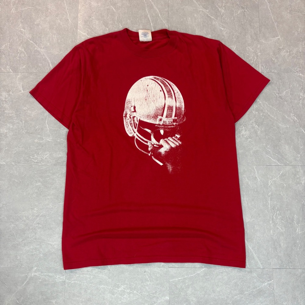 Majestic Ohio State Buckeyes Woody Hayes T-Shirt Mens Large Red Big Ten Graphic